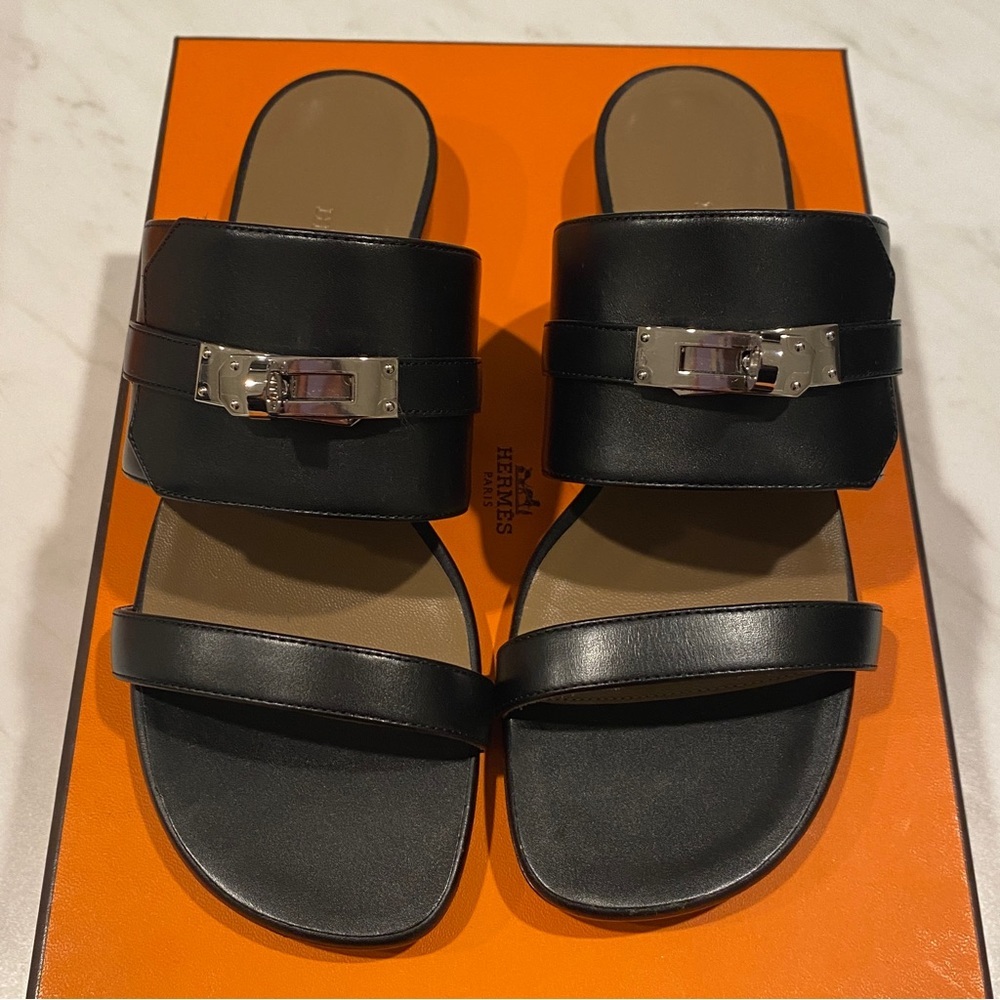 NIB HERMES AVENUE SANDALS WITH KELLY LOCK - Size 36 - Picture 3 of 3
